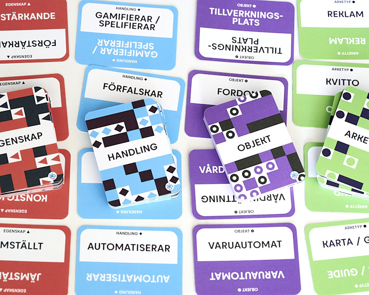 Design Fiktion Kit cards on a table