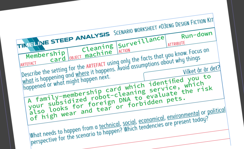 Printed worksheets for design workshops