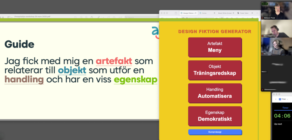 Online Design Fiction Kit workshop participants